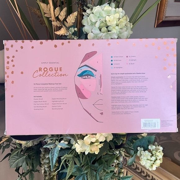 Brand New 10-Piece Makeup Brush & Tool Set Pale Pink Metallic Beauty Blender - Picture 9 of 12